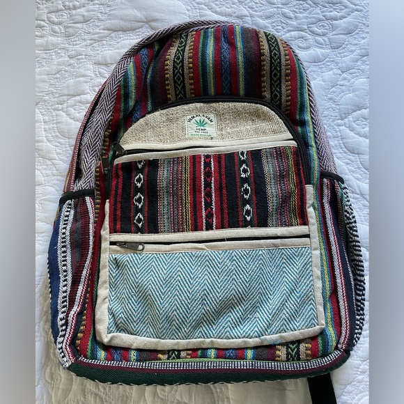 Colorful Authentic Nepali Woven Backpack - Picture 1 of 3